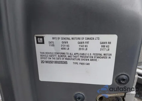 2006 Chevrolet Impala Ltz из США, поврежденный, VIN 2G1WU581069205365